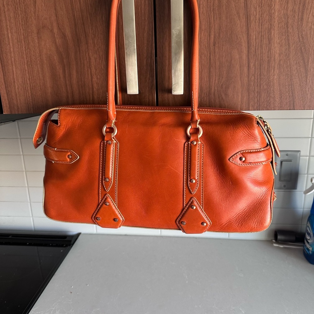 Cole Haan Orange Shoulder Bag with Elegant Leather Finish